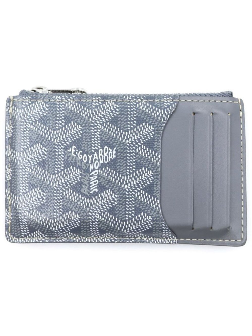 Goyard Bourbon Card Fragment Case Business Slot Gray Silver